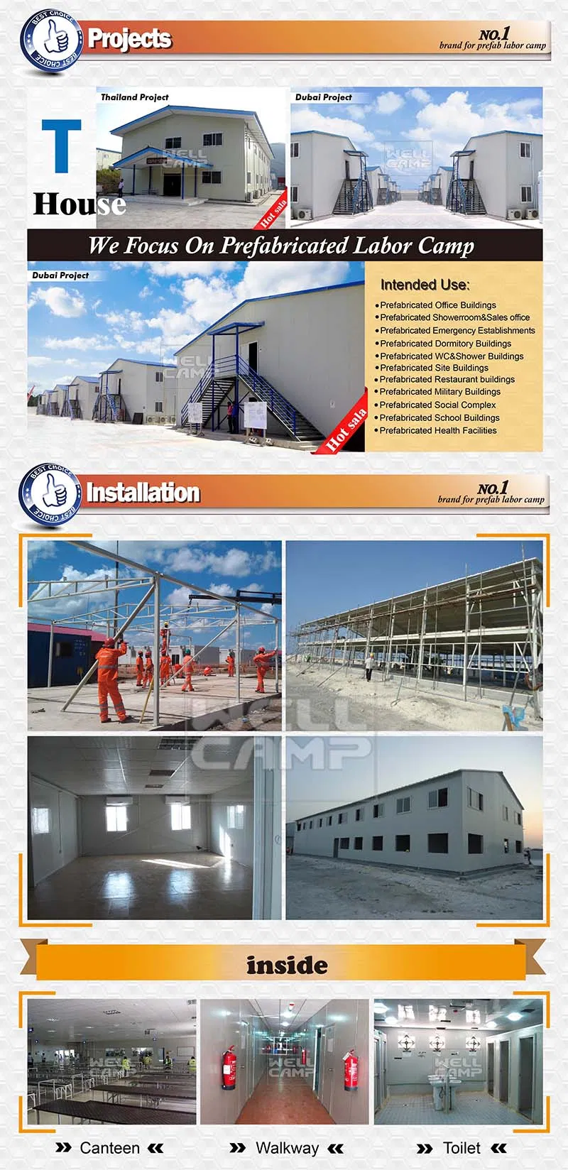Construção de Edifício de Escritório de Acampamento Modular Pré-fabricado para Trabalhadores