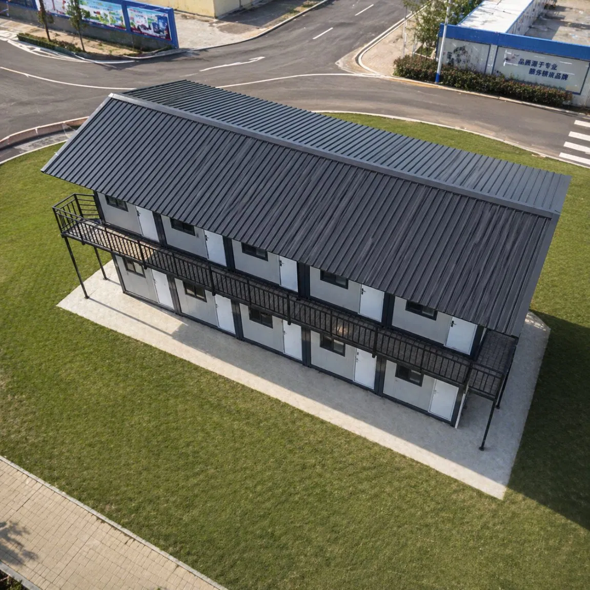 Edifício Modular de Dormitório de Dois Andares Alojamento Prefabricado para Trabalhadores com Escada Externa