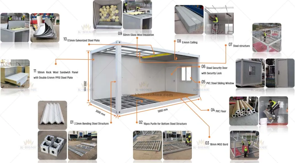 Sala de Aula / Edifícios Escolares Prefabricados de Baixo Custo Modular 20FT Acessível