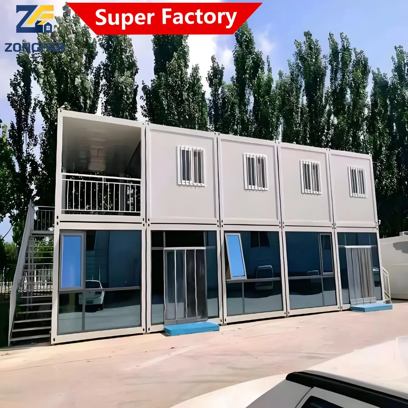 Solução Turnkey Completa Construção Comercial Moderna Permanente Escritório Montagem Desmontável Edifício Modular Contêiner Habitação