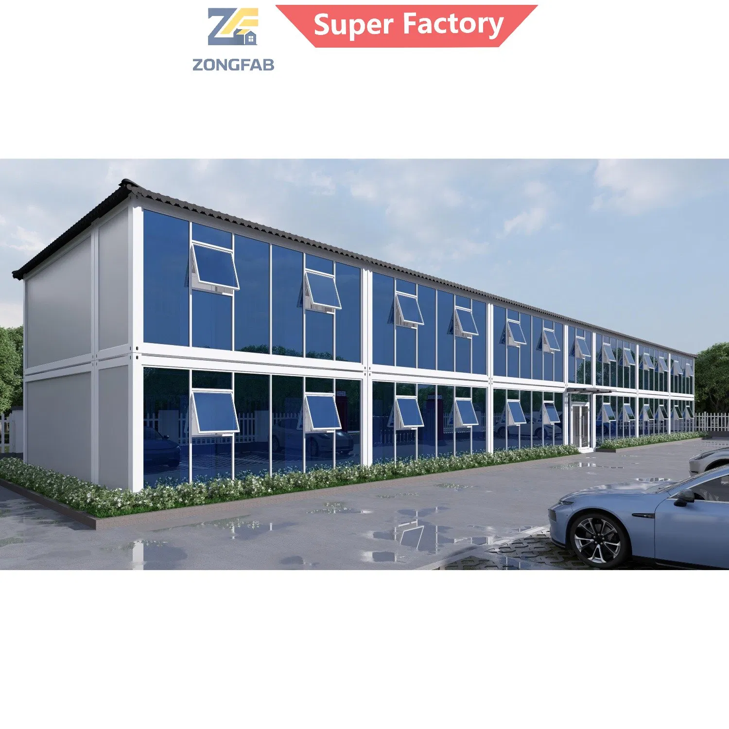 Preço de Atacado em Lote Alojamento Residencial em Aço para Trabalhadores Escritório Modular Pré-fabricado Edifício Container Habitação Casa Parede de Vidro