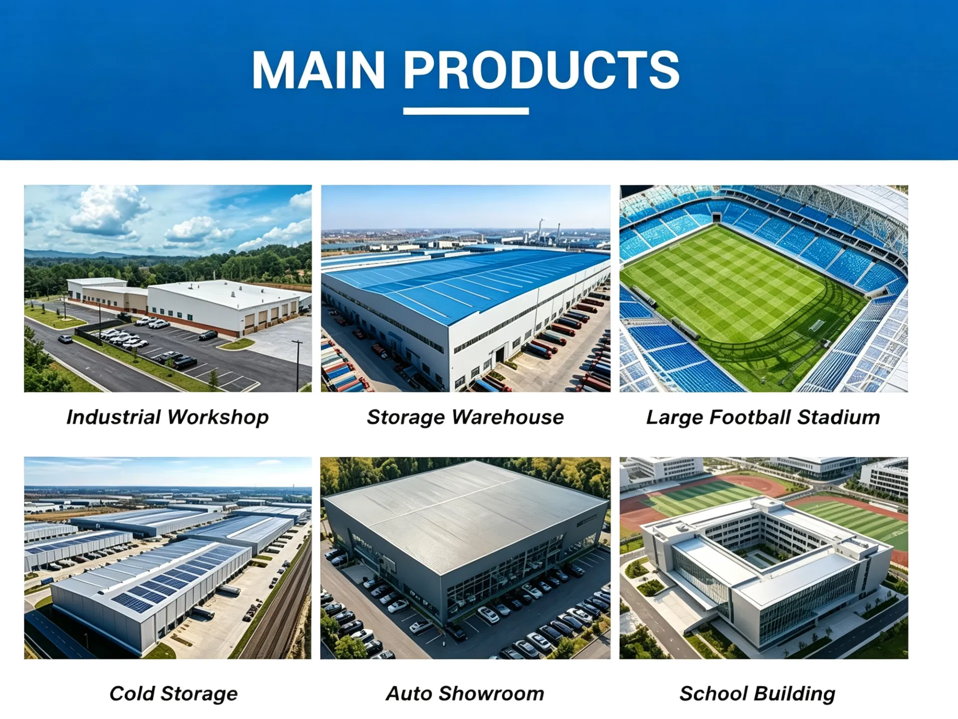 Estrutura de Aço Prefabricada Galvanizada Modular de Construção Rápida para Edifício Industrial e Armazém