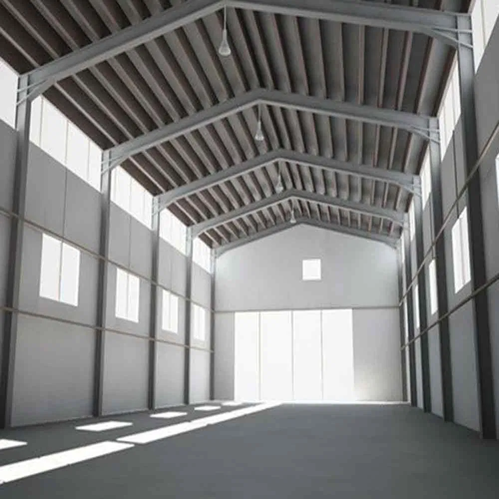 Edifício modular de aço durável, à prova de corrosão, impermeável, resistente a terremotos, de rápida montagem e espaçoso para fabricação mecânica