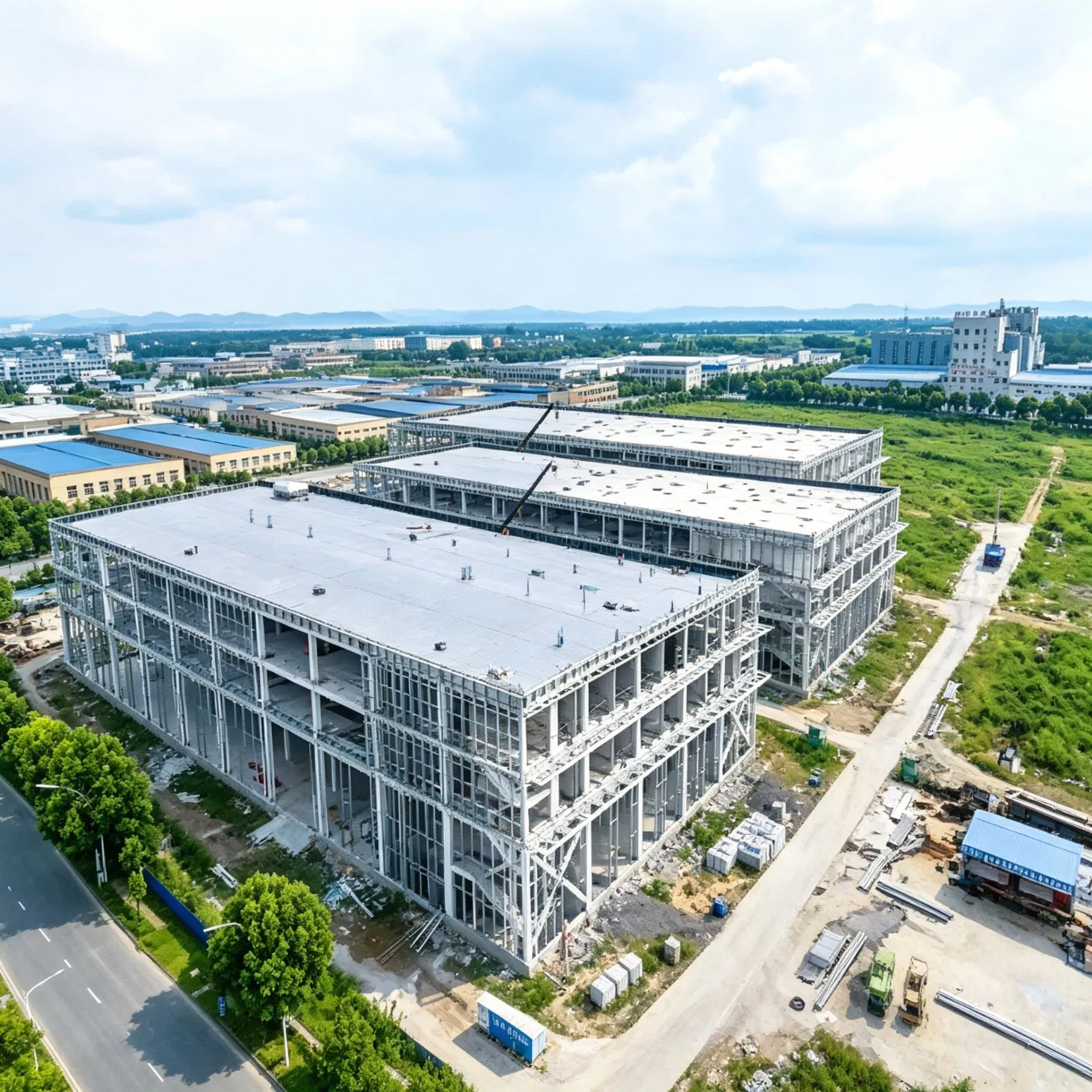 Estrutura de Aço Prefabricada Galvanizada Modular de Construção Rápida para Edifício Industrial e Armazém