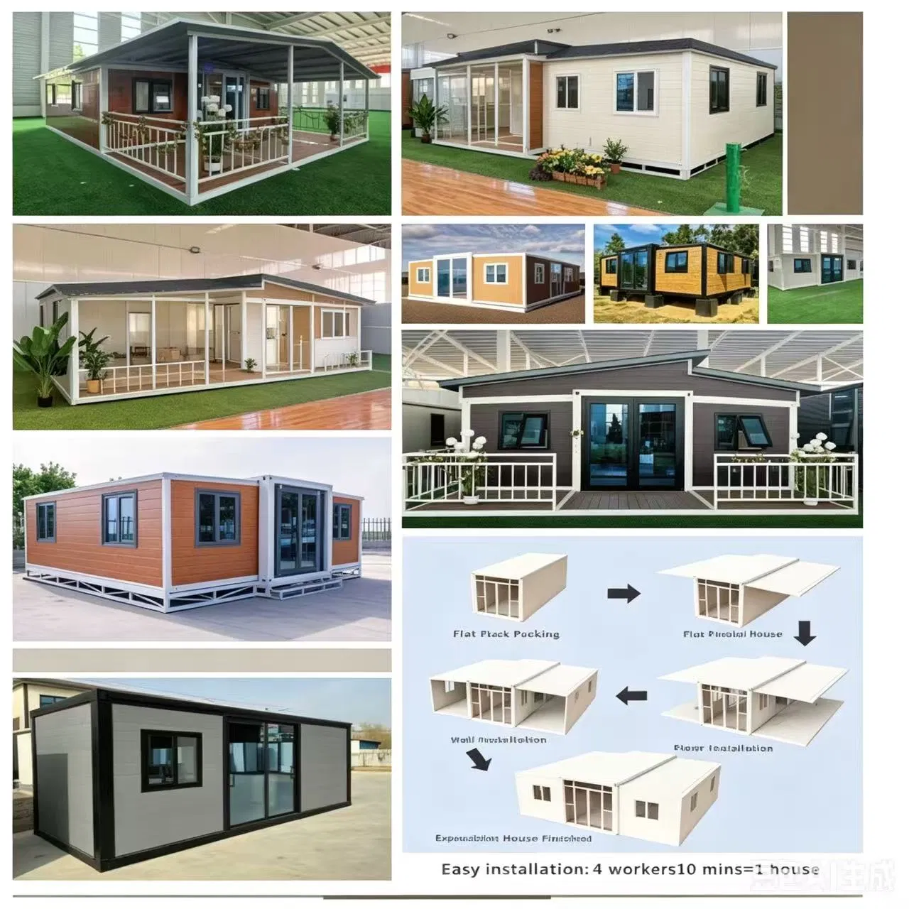 Loja de Escritório Escolar Modular, Dormitórios Prefabricados e Desmontáveis