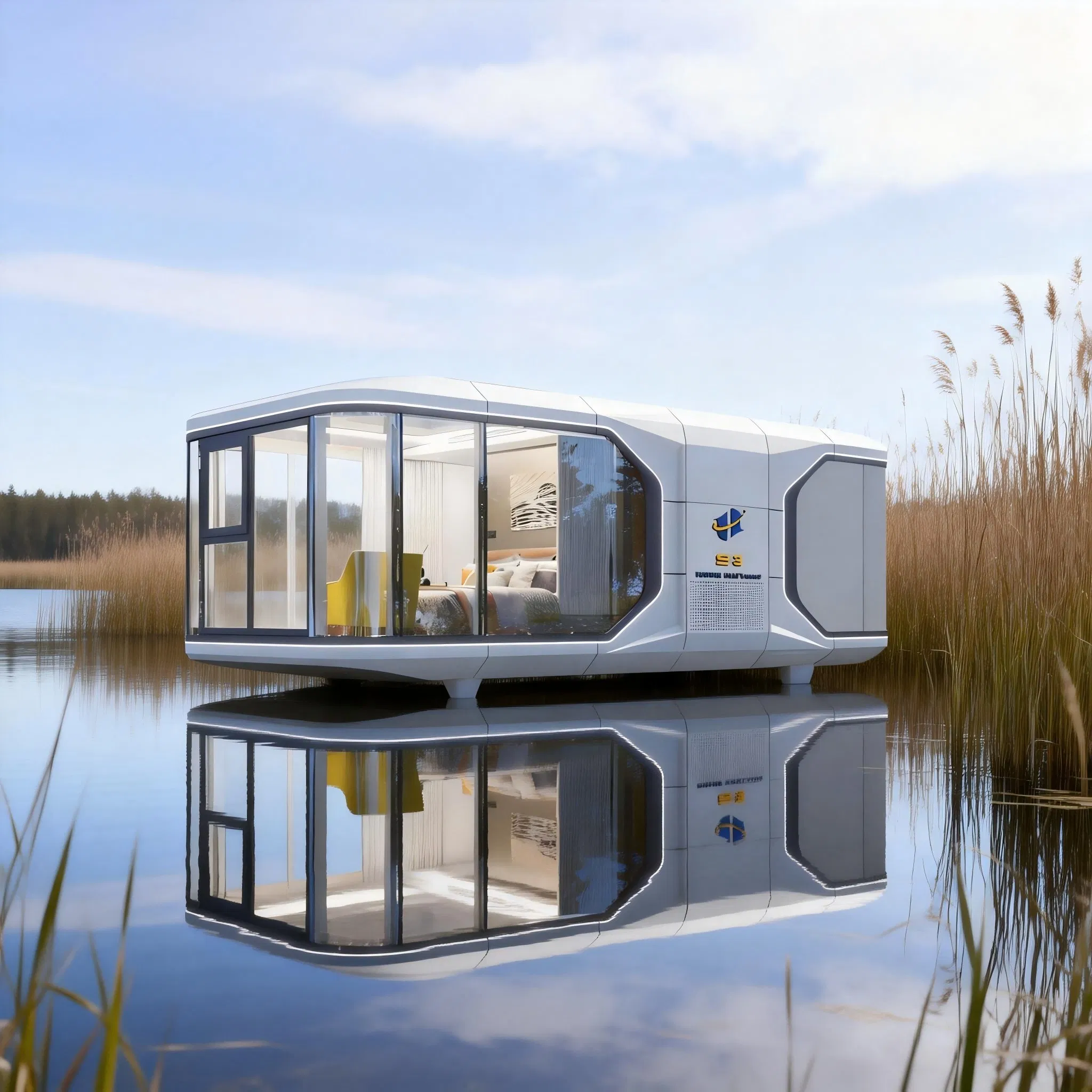 Casa Modular de Cápsula Eficiente em Energia, Tiny Home Pré-fabricada para Vida Sustentável