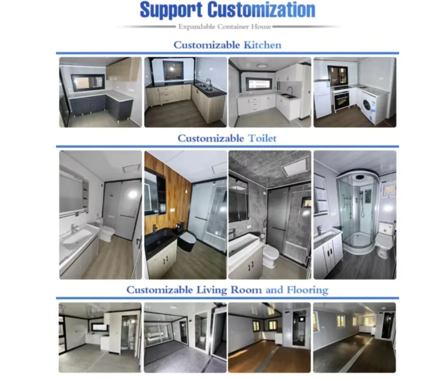 Casas Contêineres Contemporâneas Modulares de Aço Prefabricadas e Expansíveis com Painéis Sanduíche para Vila, Quarto, Edifício de Escritório