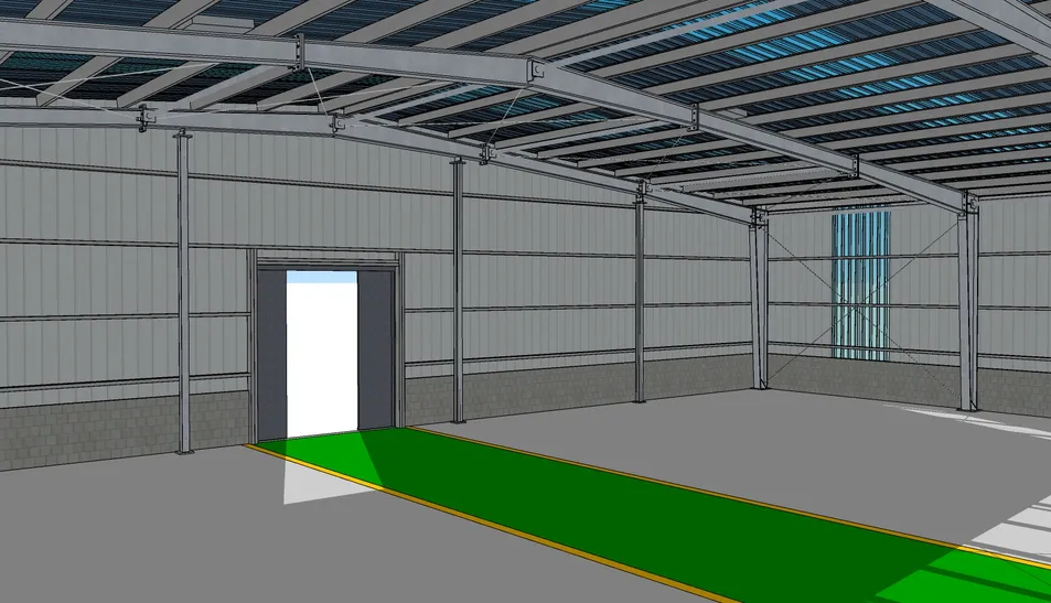 Estrutura de Aço Modular e Prefabricada de Edifício de Armazém de Tamanho Médio Durável com Claraboias e Ventilador Natural para Armazenamento