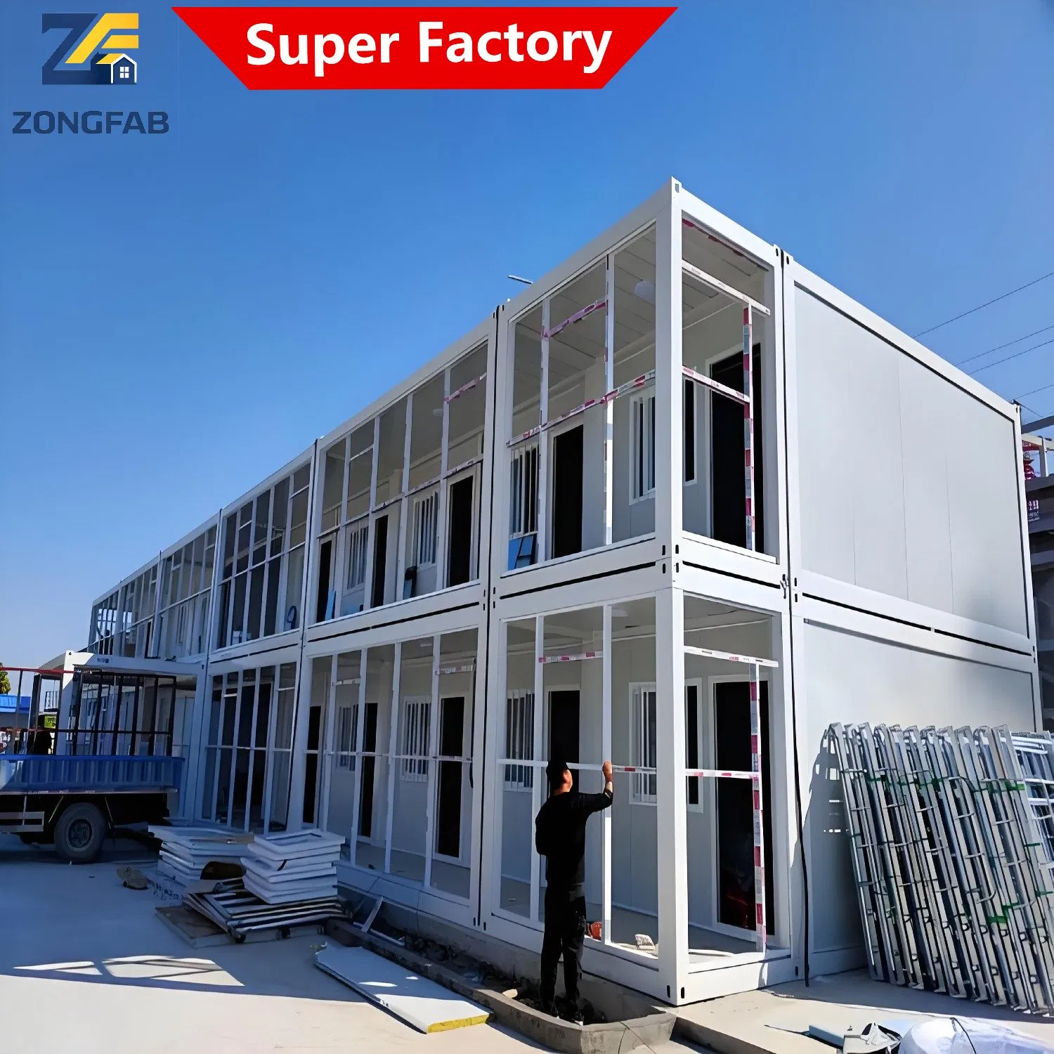 Construção Modular de Contêiner Prefabricado em Aço para Alojamento, Casa de Hóspedes, Pousada