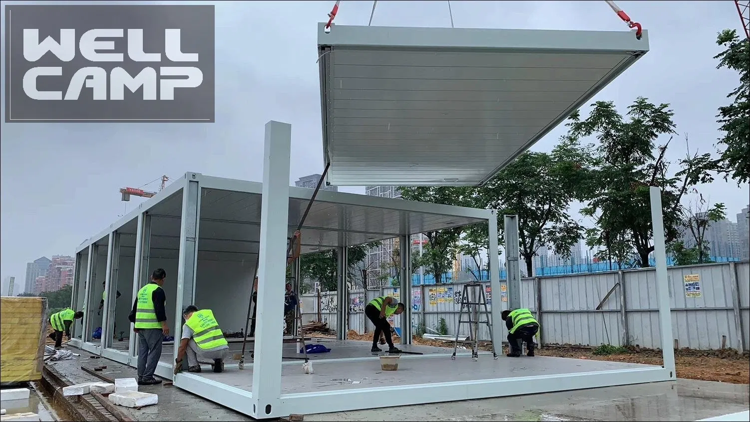 20FT Casa Container de Montagem Fácil, Acampamento Container, Casa Container de Pacote Plano, Dormitório, Alojamento para Trabalhadores de Escritório