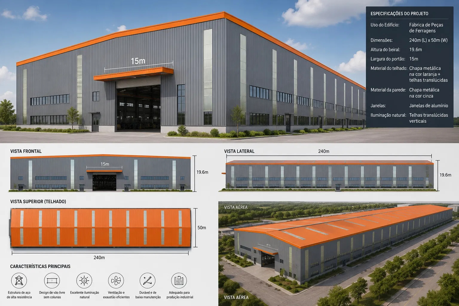 Edifício Modular de Aço de Grande Altura para Escritório, Garagem e Uso Comercial