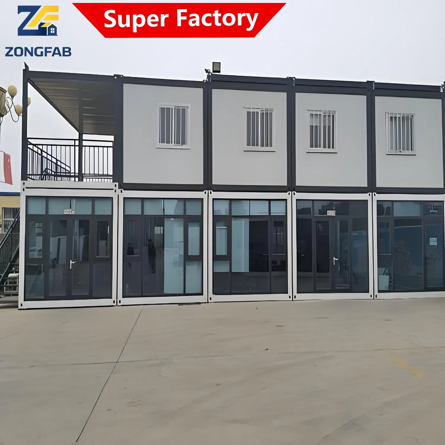 Solução Turnkey Completa Construção Comercial Moderna Permanente Escritório Montagem Desmontável Edifício Modular Contêiner Habitação