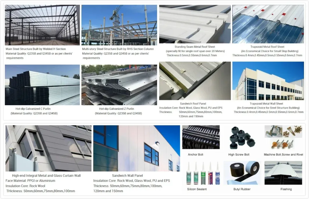 Instalação Fácil de Cobertura para Arquibancadas de Estádio Estrutura Modular Prefabricada para Indústria Estrutura de Ferro e Aço Armazém Edifício de Armazém