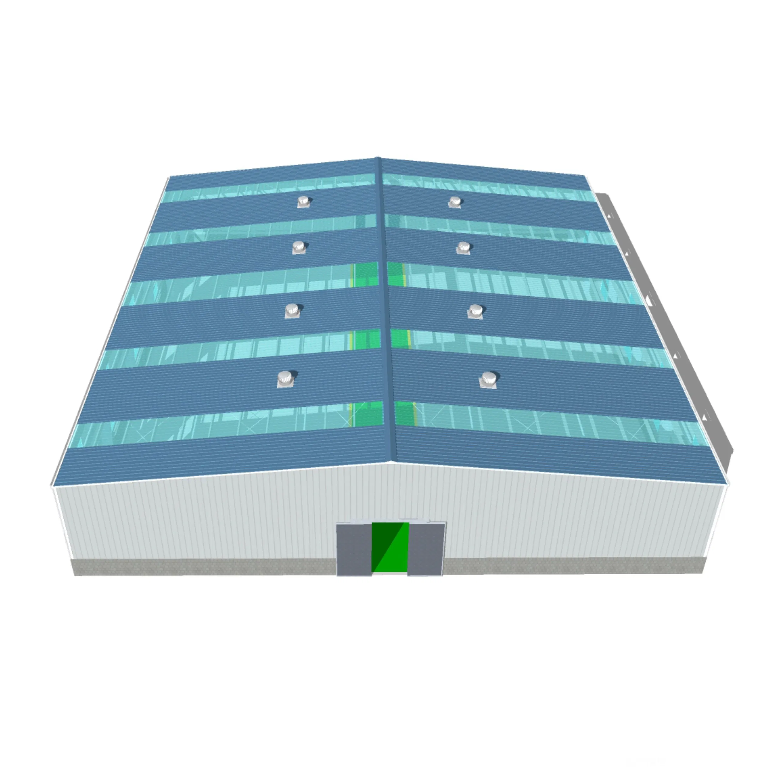 Estrutura de Aço Modular e Prefabricada de Edifício de Armazém de Tamanho Médio Durável com Claraboias e Ventilador Natural para Armazenamento