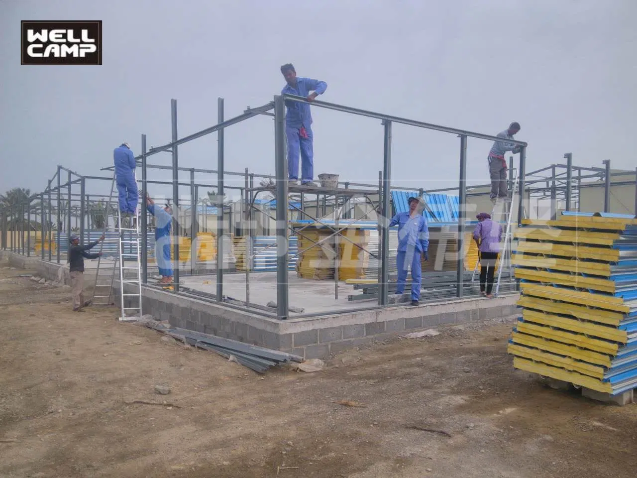 Casa Prefabricada Acampamento de Trabalho Temporário Escritório Fácil de Instalar Casa K Escritório de Obra Alojamento para Trabalhadores