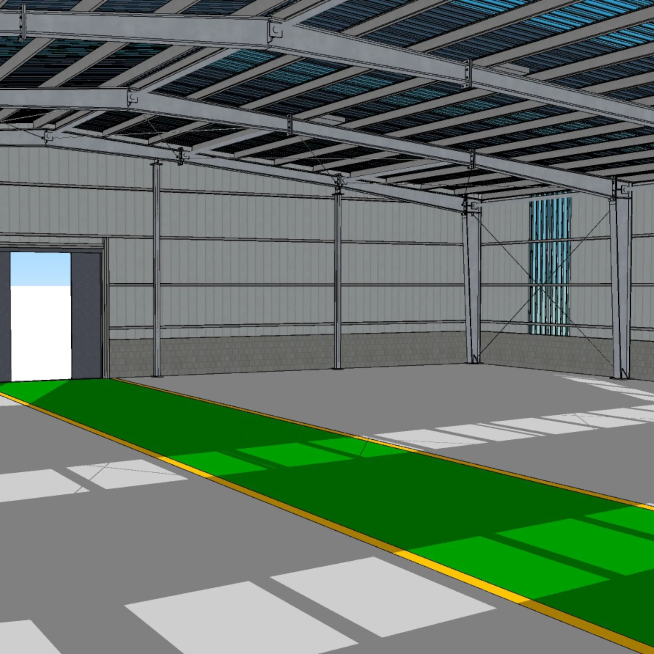 Estrutura de Aço Modular e Prefabricada de Edifício de Armazém de Tamanho Médio Durável com Claraboias e Ventilador Natural para Armazenamento