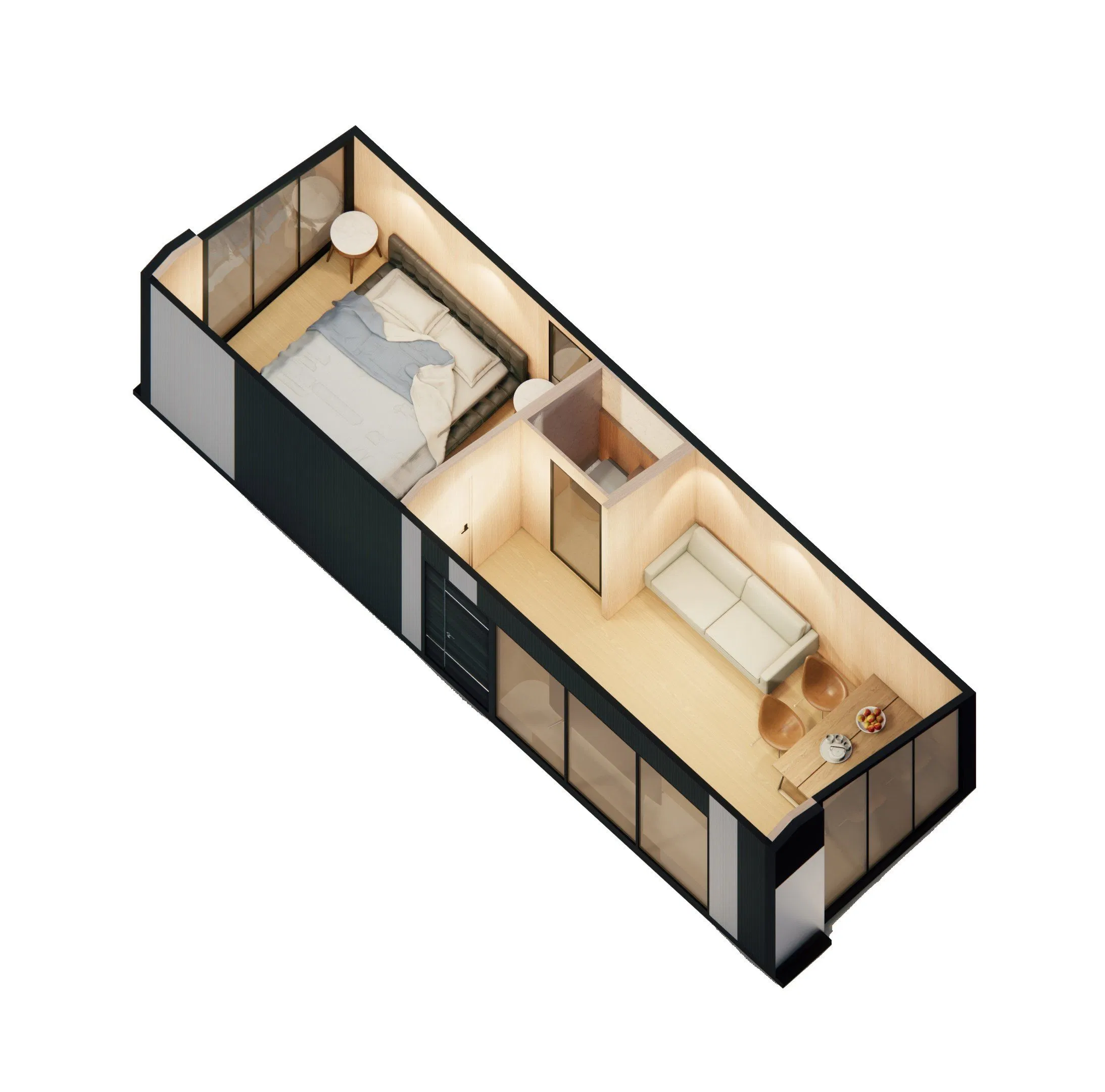 Solução de Projeto de Habitação em Camping Casa Prefabricada de Montagem Rápida Resort Casa Modular Pequena