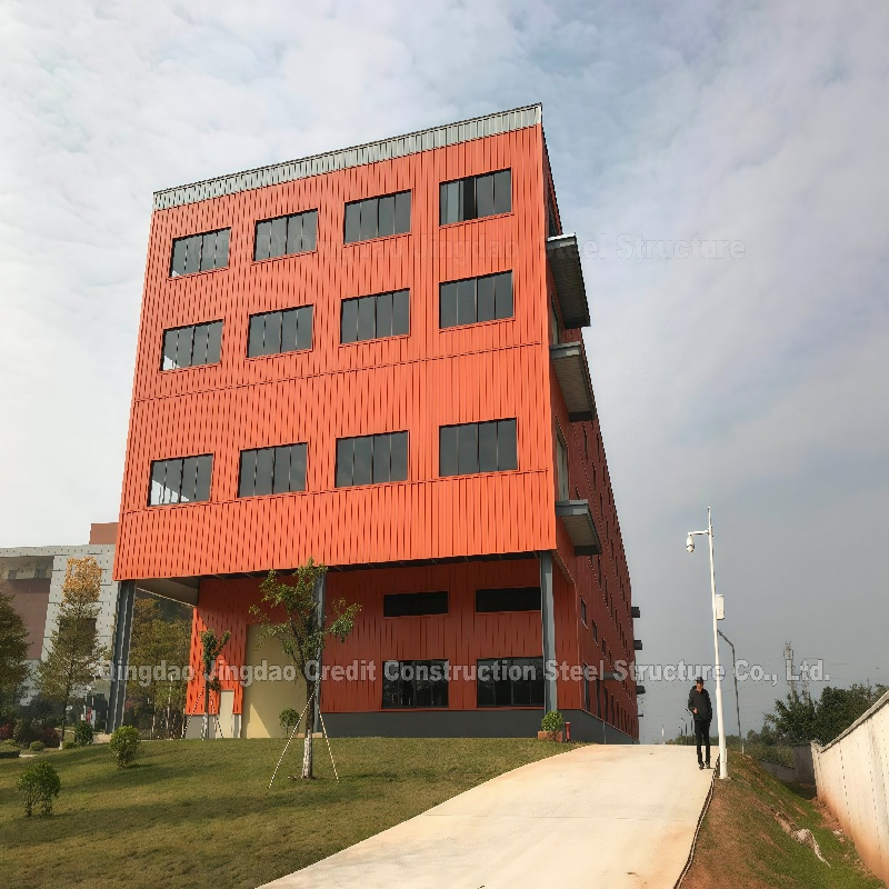 Estrutura de Aço Modular de Vários Andares com Parede de Vidro ACP para Armazém Moderno e Edifício de Hotel