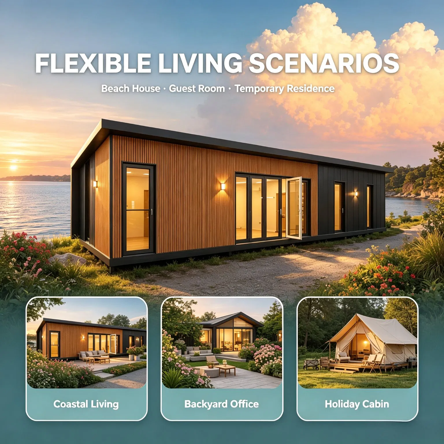 Casa Modular de Aço Leve Prefabricada 60, Edifício Prefabricado Pronto para Exportação Cealum com Montagem Rápida e Solução Turnkey de Decoração Personalizada