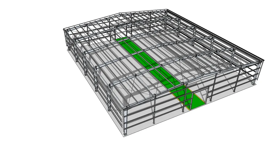 Estrutura de Aço Modular e Prefabricada de Edifício de Armazém de Tamanho Médio Durável com Claraboias e Ventilador Natural para Armazenamento