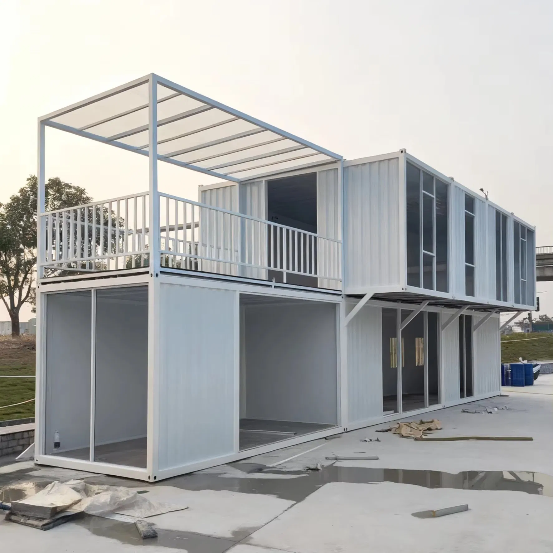 Habitação em contêiner personalizável, modular e de montagem rápida, edifícios portáteis e dormitórios