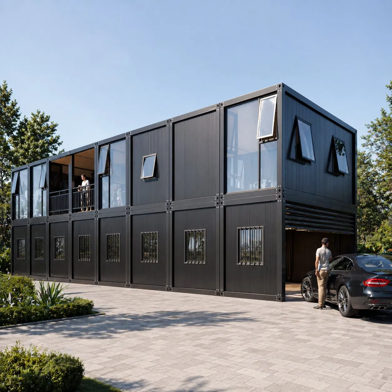 Edifício Modular de Dois Andares Personalizado para Escritório Prefabricado, Armazém e Garagem