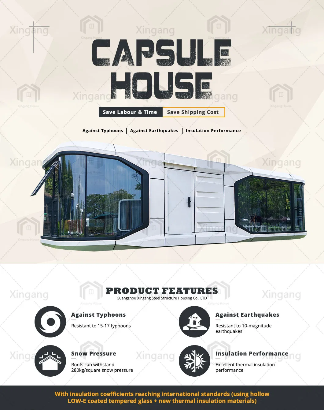 Móvel Modular Inteligente Personalizado Casa Prefabricada Móvel 2 Quartos com Varanda Casa Cápsula Removível