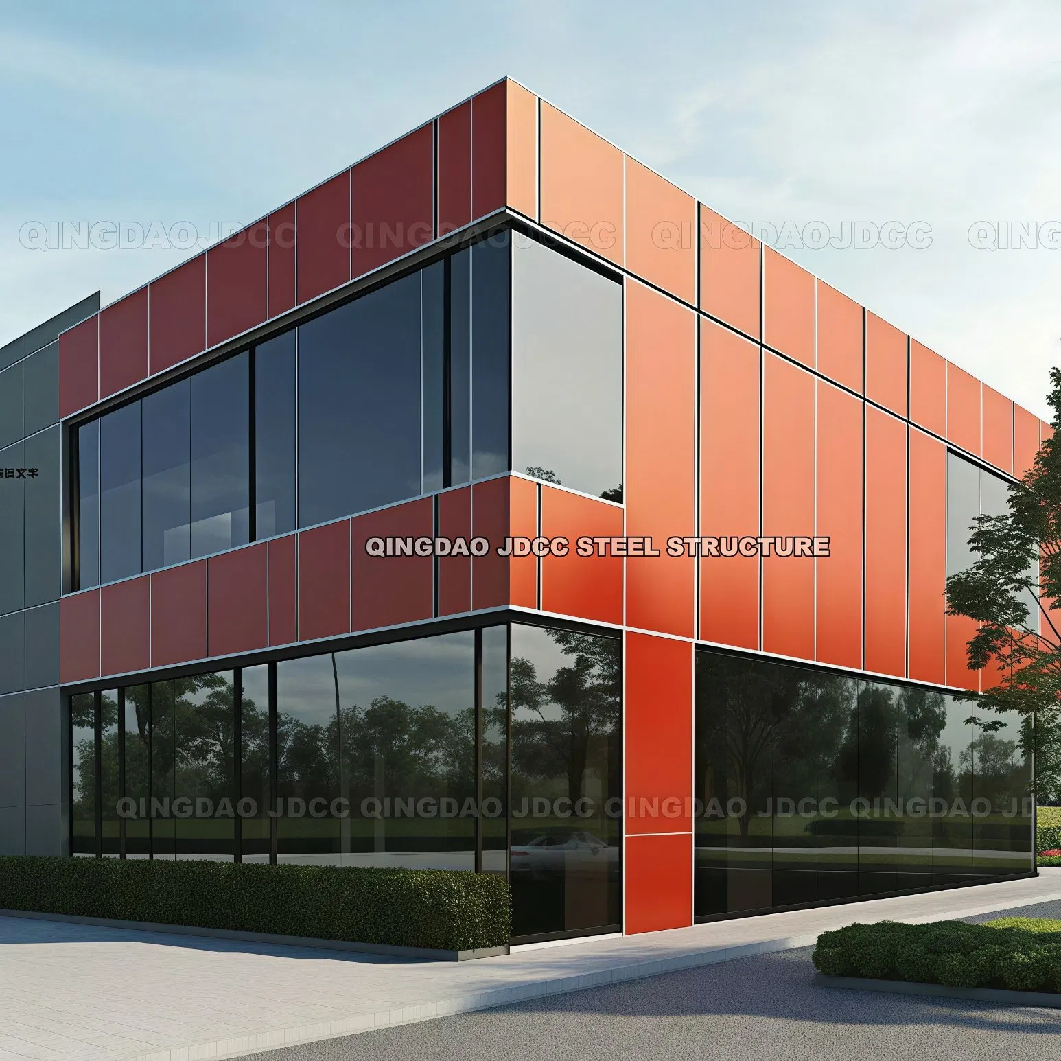 Estrutura de Construção Turnkey Geral de Edifício de Escritório Modular Personalizado com Estrutura de Aço, Armazém, Oficina, Parede de Vidro ACP de Aço Peb Confiável