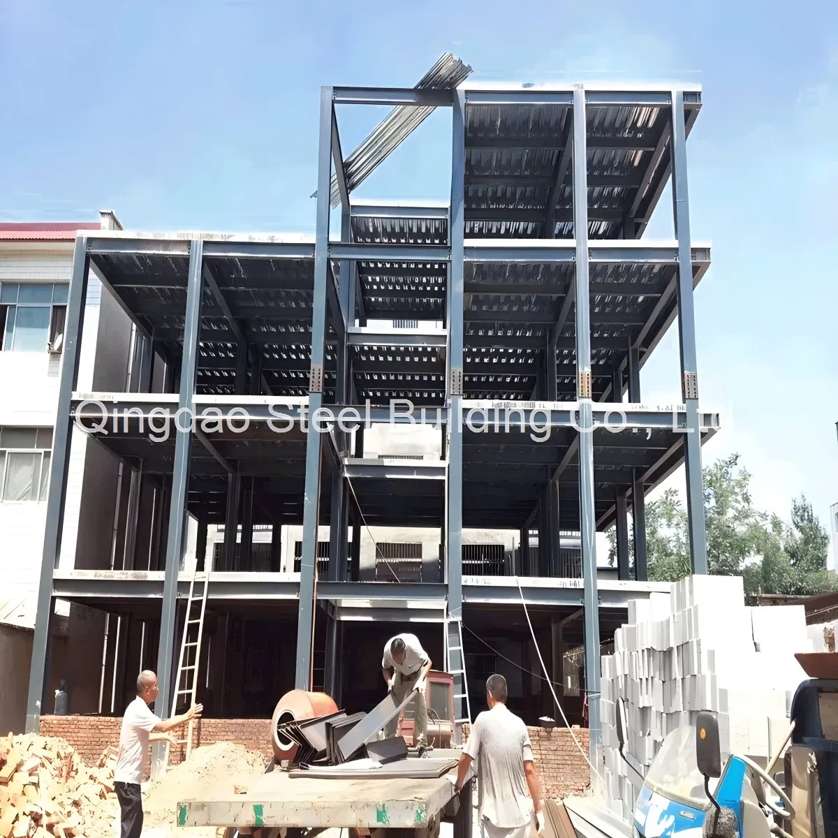 Estrutura de Aço Modular para Armazém Industrial, Oficina Prefabricada, Edifício de Apartamentos