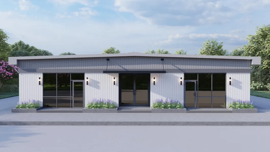 Projeto Personalizado de Estrutura de Aço Modular para Escritório Temporário e Permanente