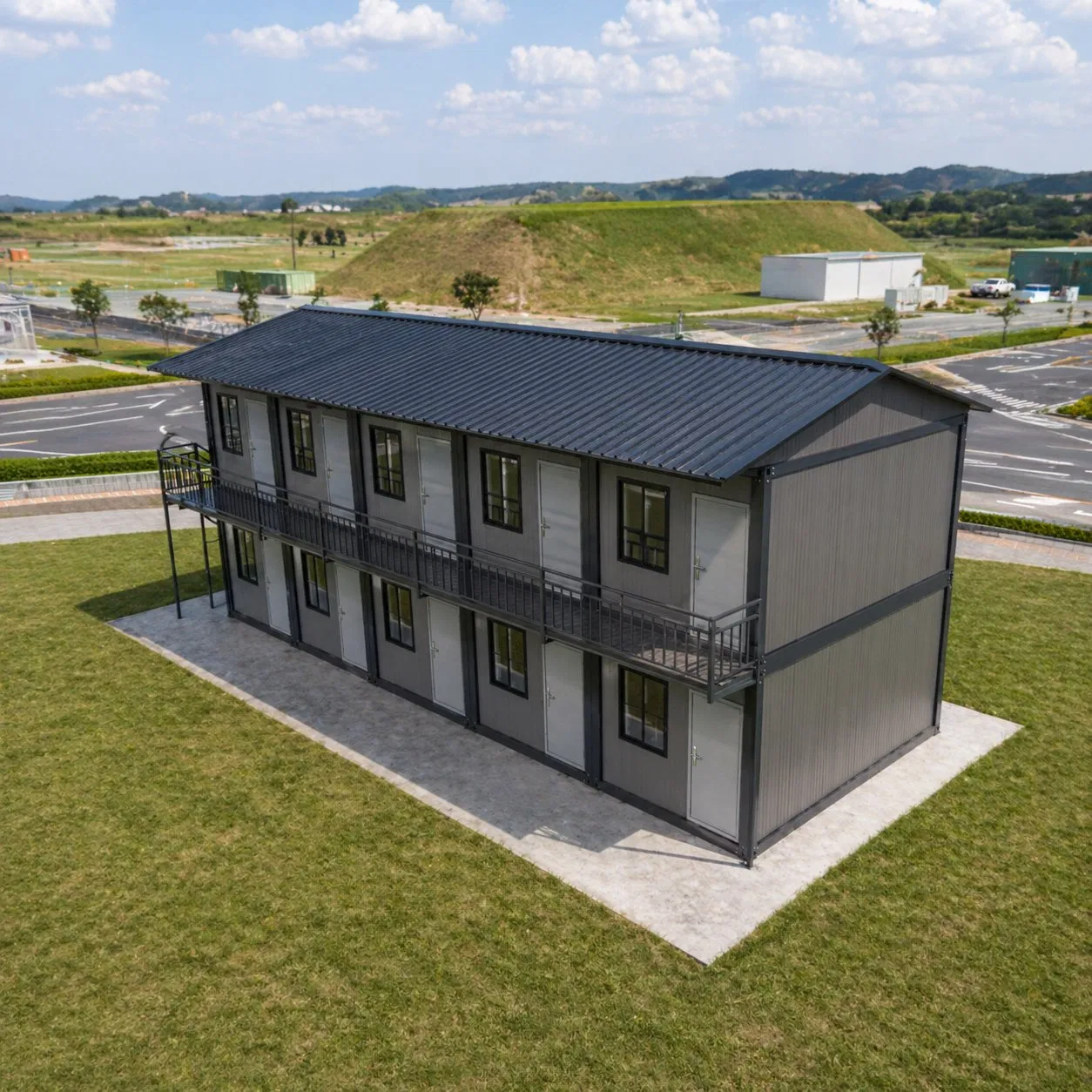 Edifício Modular de Dormitório de Dois Andares Alojamento Prefabricado para Trabalhadores com Escada Externa