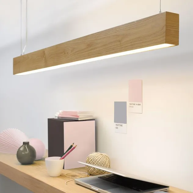 Acabamento em Madeira Arquitetônica Perfil de Alumínio Iluminação Linear LED Branco Ajustável RGBW Dali Casambi