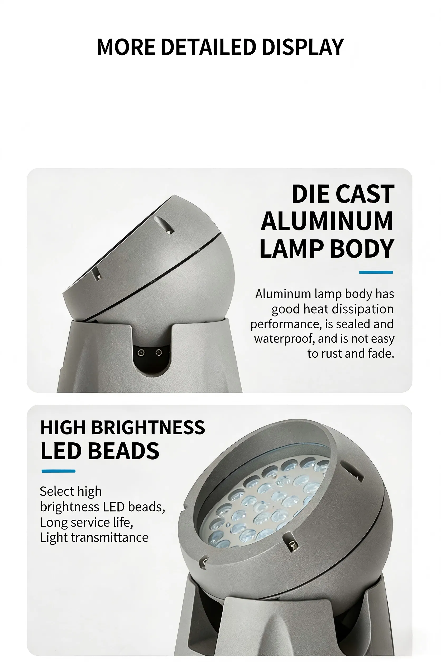 48W Holofote LED RGB Colorido de Alta Potência, Luz de Árvore com Ângulo Ajustável para Exterior, Lâmpada à Prova d'Água para Construção de Parque e Área Cênica IP65