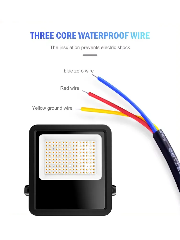 300W Habitação de Alumínio Industrial ao Ar Livre RGB à Prova d'Água IP66 Luz LED de Inundação