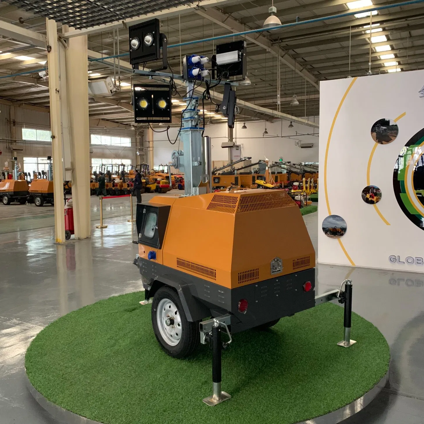Torres de Iluminação para Construção com Motor Diesel e Luzes LED