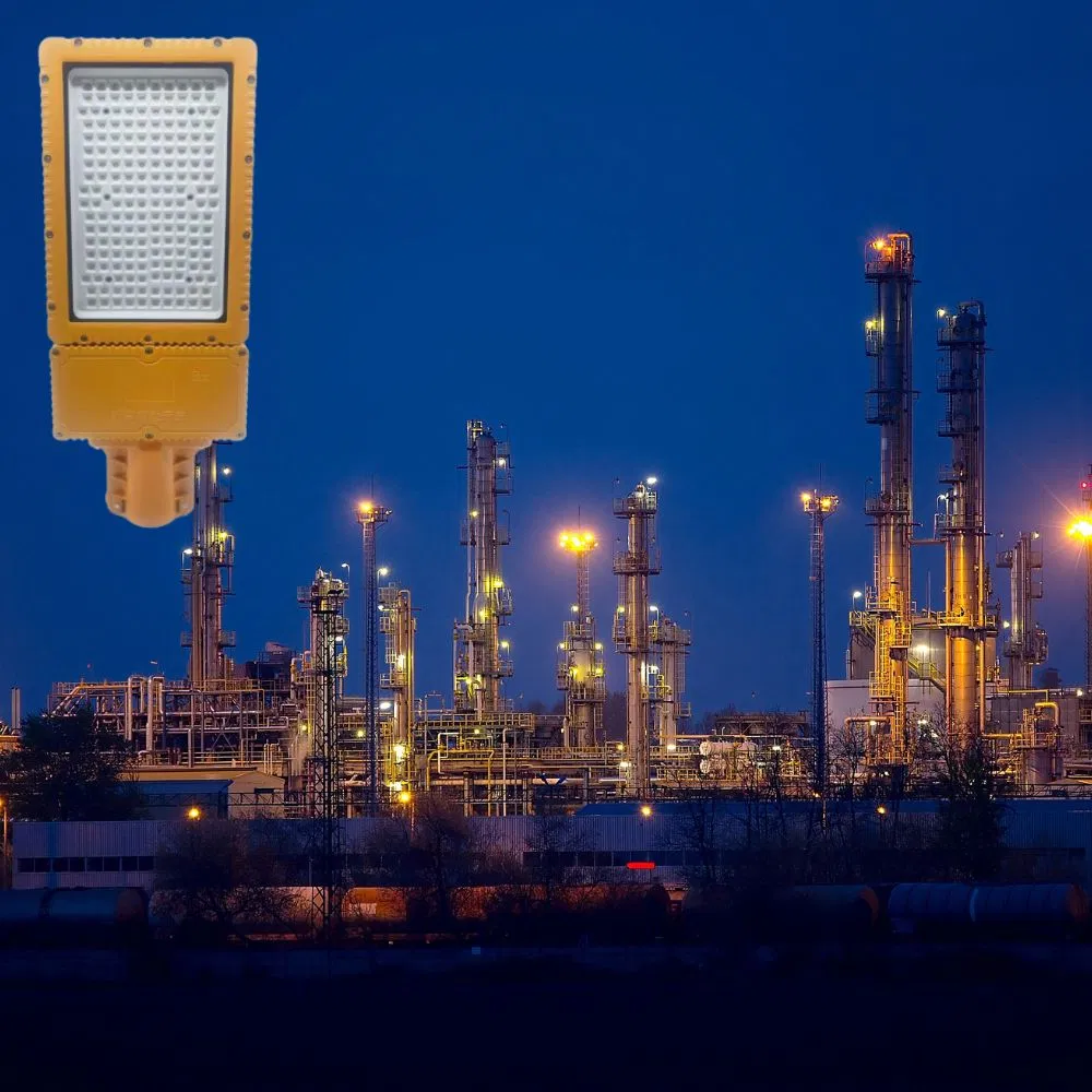 Iluminação Externa LED 60W/80W/100W/120W150W/200W/240W para Indústria de Petróleo, Gás e Química Iluminação de Segurança com Certificado Atex IP66 Luz Atex Luz à Prova de Explosão
