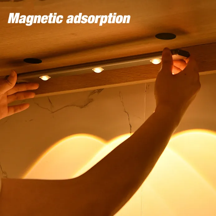 Iluminação de Armário de Montanha LED Decorativa de Alta Qualidade para Interior com Sensor de Movimento por Toque PIR, Lâmpada Sem Fio para Luz de Parede de Armário Interno