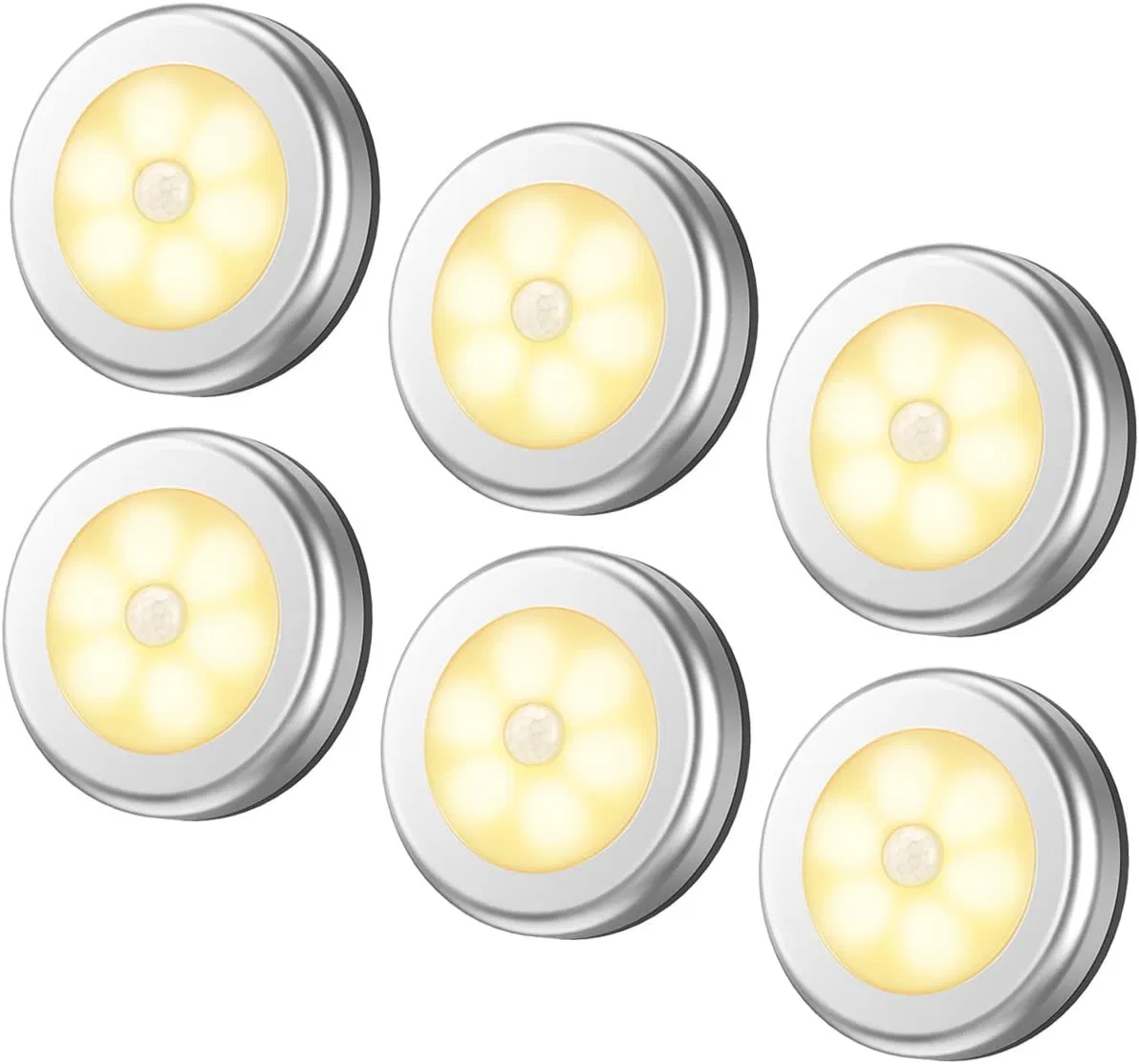 Luz Redonda com Sensor de Movimento LED para Escadas Iluminação Inteligente para Armário Quarto Sala de Estar