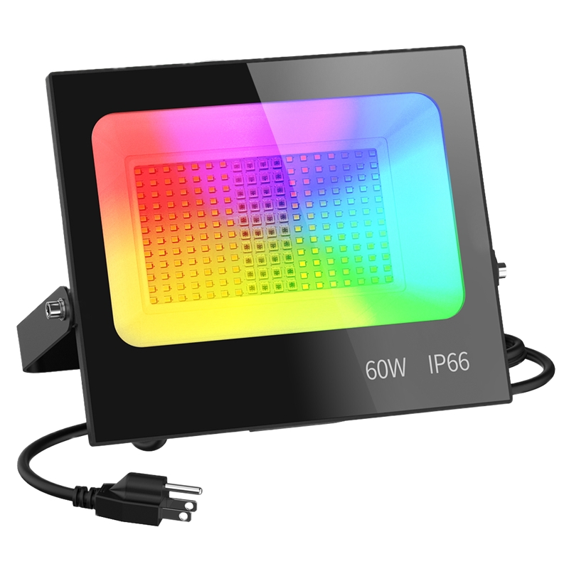 Luminária de Inundação LED RGB à Prova d'Água para Fábrica de Projetores Atacado 10W 40W 60W 80W 100W 150W 200W RGBW CCT WiFi Bluetooth Mesh Controle Remoto IR RF