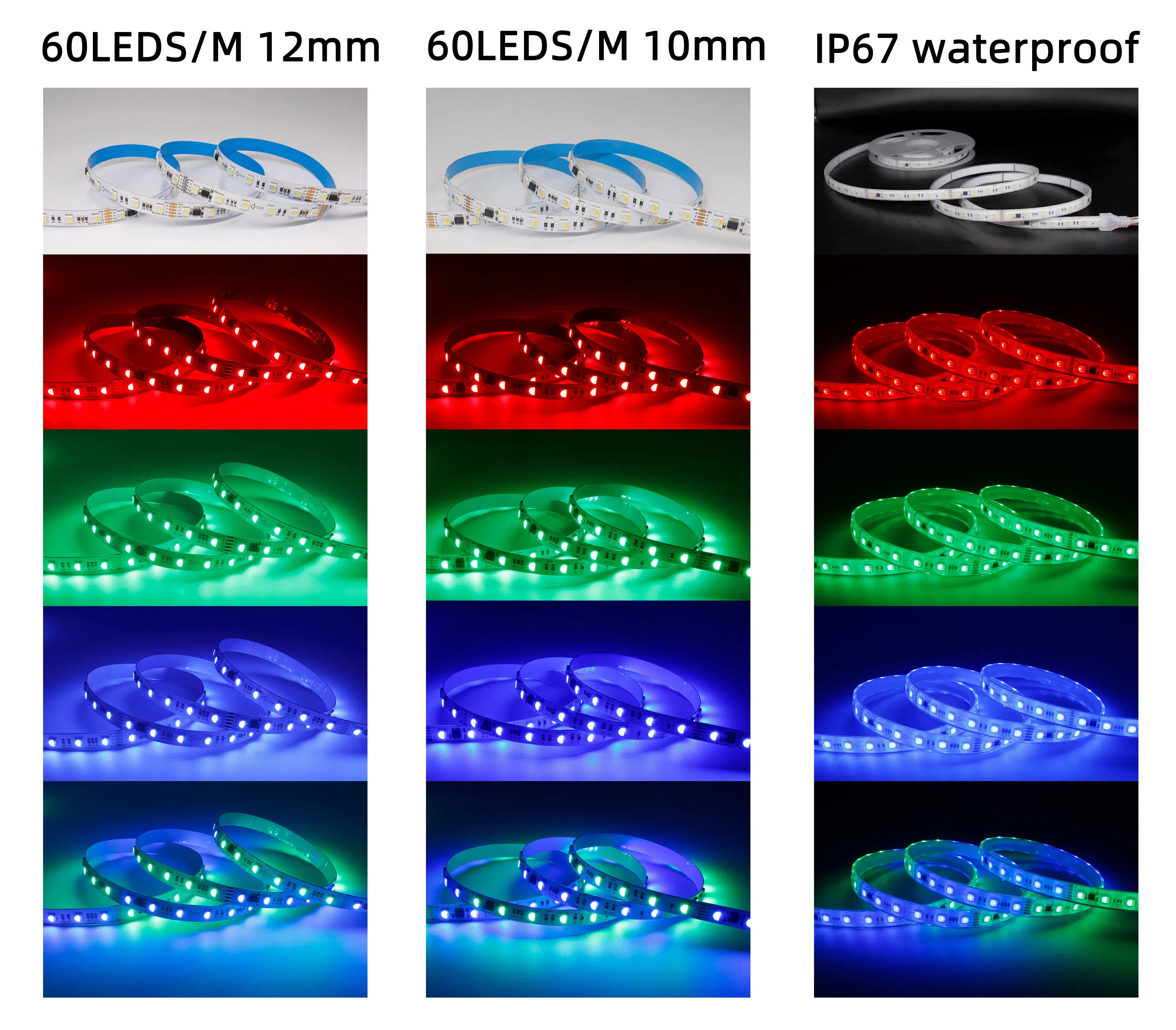 OEM/ODM 5050 RGBW 24V DMX512 Sinal Duplo Digital Endereçável Programável Flexível Iluminação Arquitetônica de Estágio Fita de LED