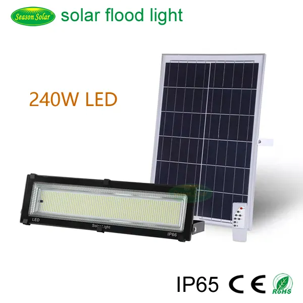 Luz de Inundação Solar ao Ar Livre em Alumínio Fundido, Sistema de Energia Solar Inteligente com LED, Luz de Inundação Solar