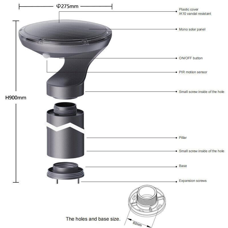 Iluminação de Jardim LED ao Ar Livre, Ideal para Paisagismo e Decoração de Jardim, Luminária de Poste