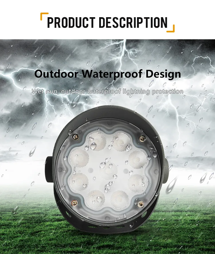 Luz de Spot Externa IP66 DC24V AC220V Luz de Inundação LED RGB