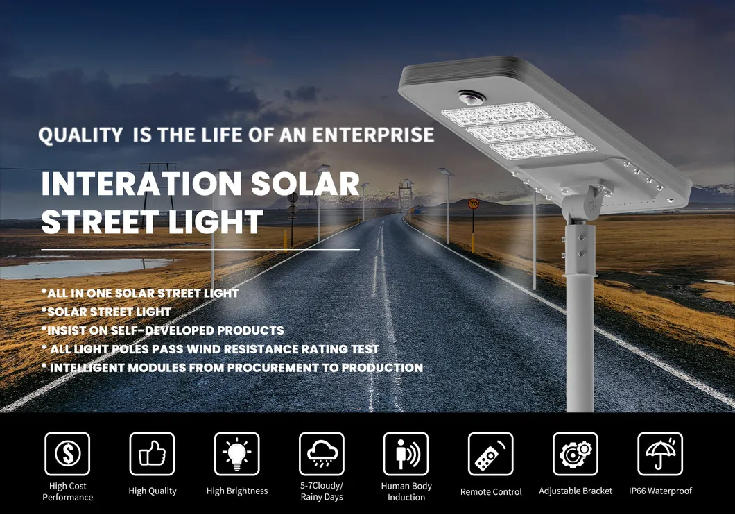 Iluminação de Caminho ao Ar Livre à Prova d'Água SMD Integrada 180W 240W Lâmpada de Rua Solar LED