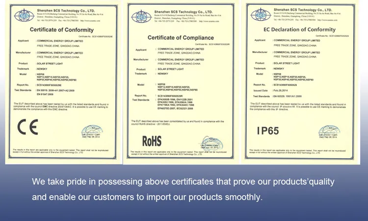 Certificações do Produto