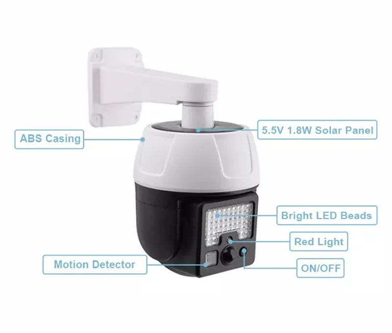 Câmeras de Vigilância Simulação de LED Monitoramento Iluminação de Segurança Luz Solar Projetor com Sensor de Movimento Lâmpada de Parede Externa