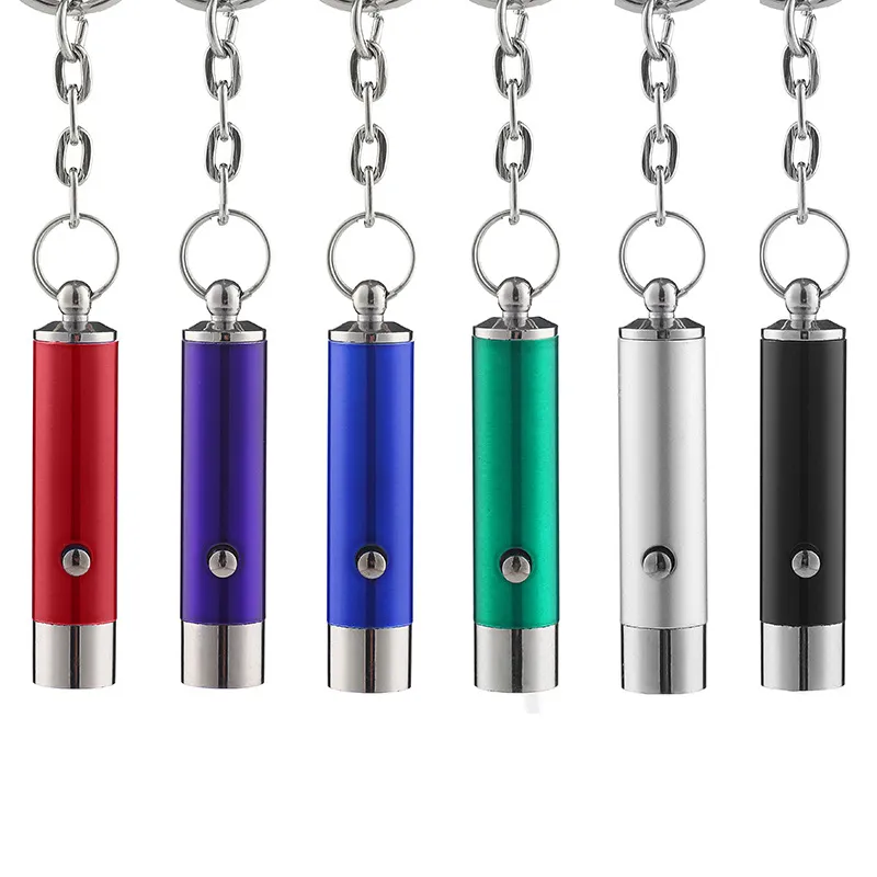 Lanterna Mini LED Personalizada com Projetor UV e Chaveiro para Promoções Feita de Liga