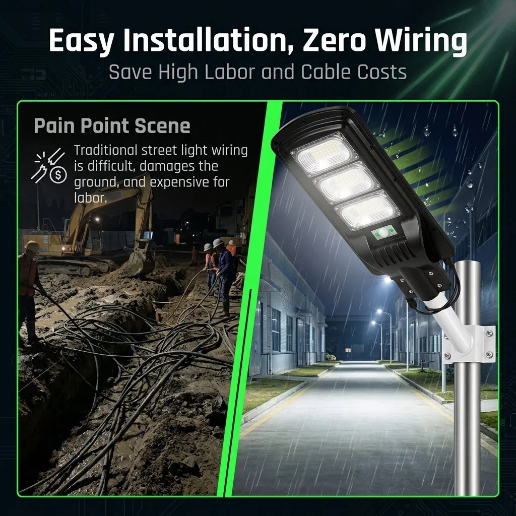 Lanterna Solar para Jardim ao Ar Livre, Lâmpada Rural LED de Alta Potência, Luz Solar Super Brilhante
