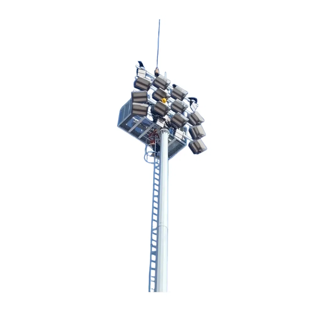 Fabricante de Yangzhou 20m 25m 30m Poste de Luz de Alta Mast LED Iluminação de Inundação para Estádio de Futebol