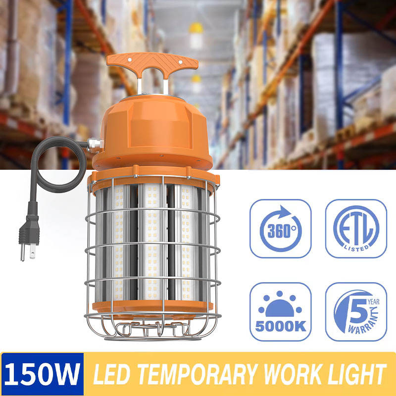 Bbier 360 Grau Iluminação Portátil de Local 80W 100W 120W 150W AC100-277V 2835 Luzes de Trabalho LED Temporárias para Construção em Local de Trabalho